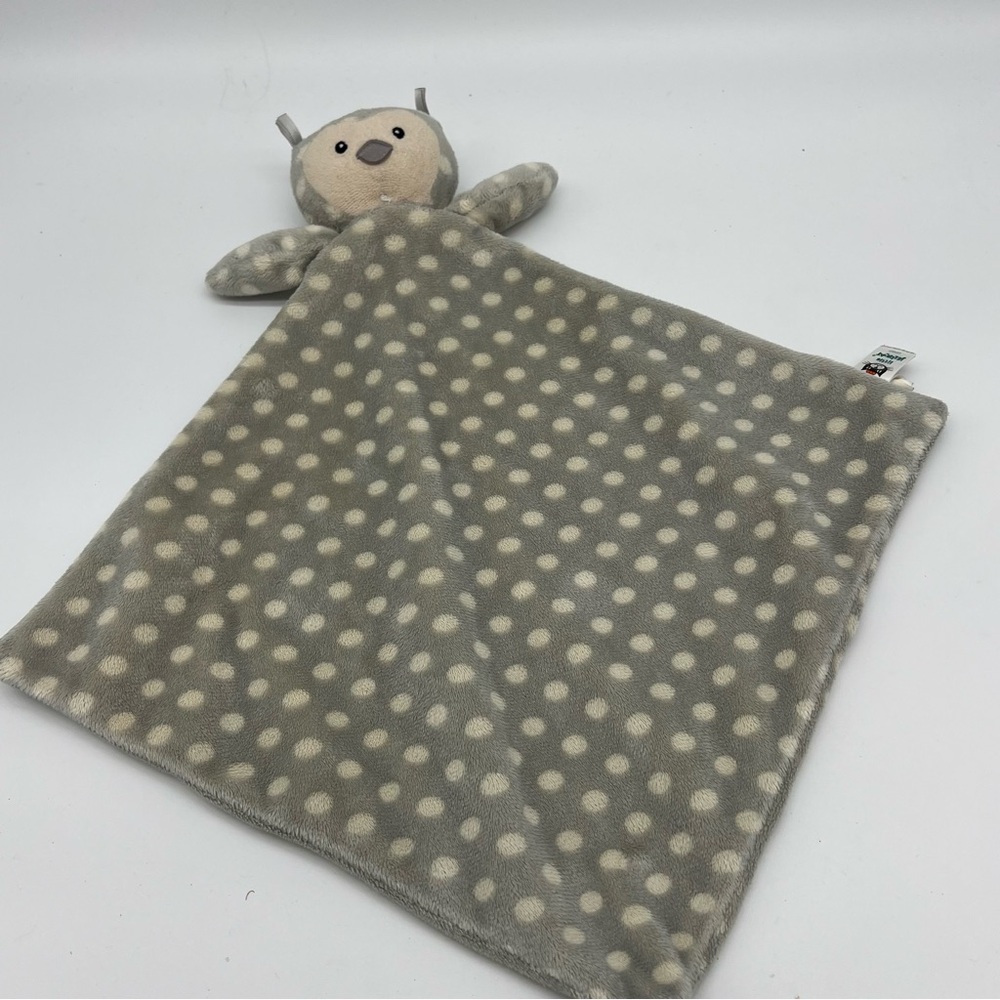 Jellycat Ollie Owl Gray Polka Dot Baby Lovey Blanket Soother
